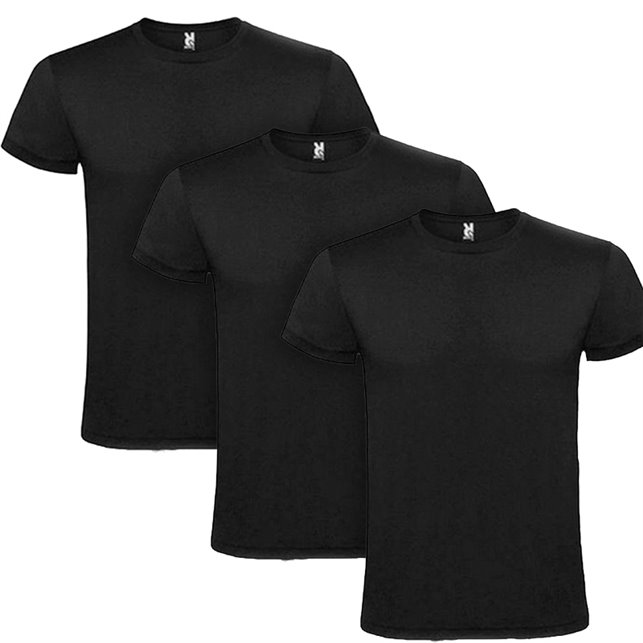 Paquete de 3 camisetas negras llanas para niños