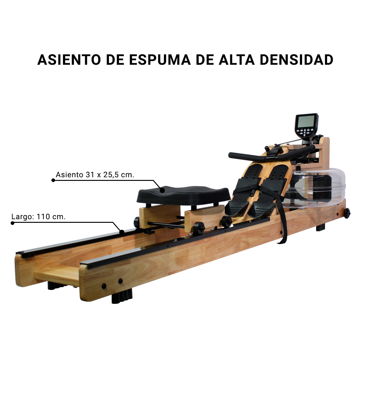 Rebajas 2023 - Máquina de Remo de madera - 5 niveles de resistencia con agua