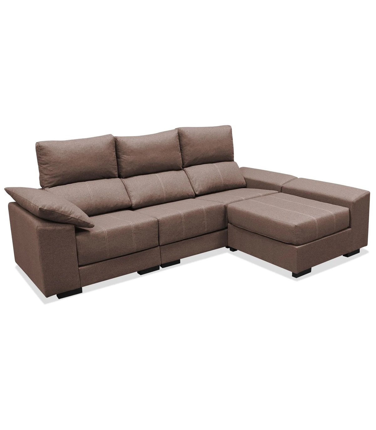 SOFÁ CHAISE LONGUE AMELIA CHOCO MULTIPUFS 260 CM.