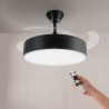 Ventilador de Techo con Lampara Led MESSE Negro, mando a distancia 3 años de Garantia