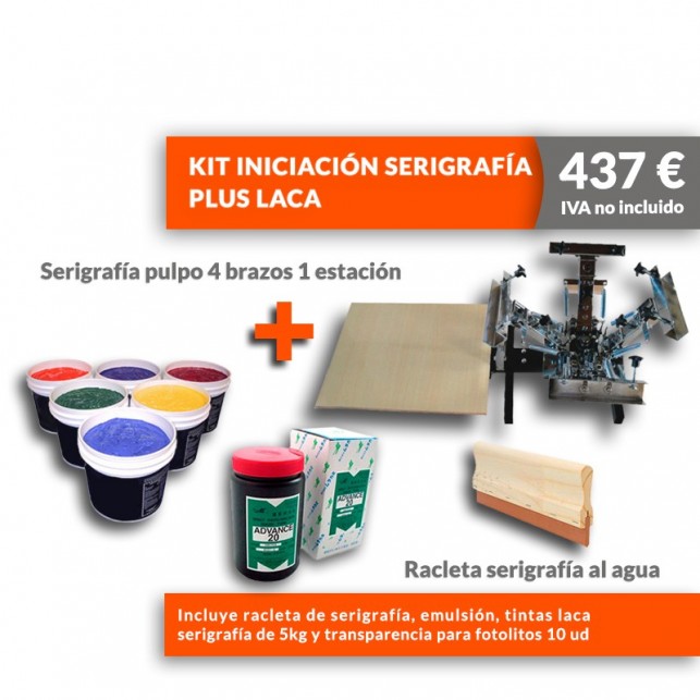 Pack Iniciación Serigrafía con tintas de base agua (lacas)