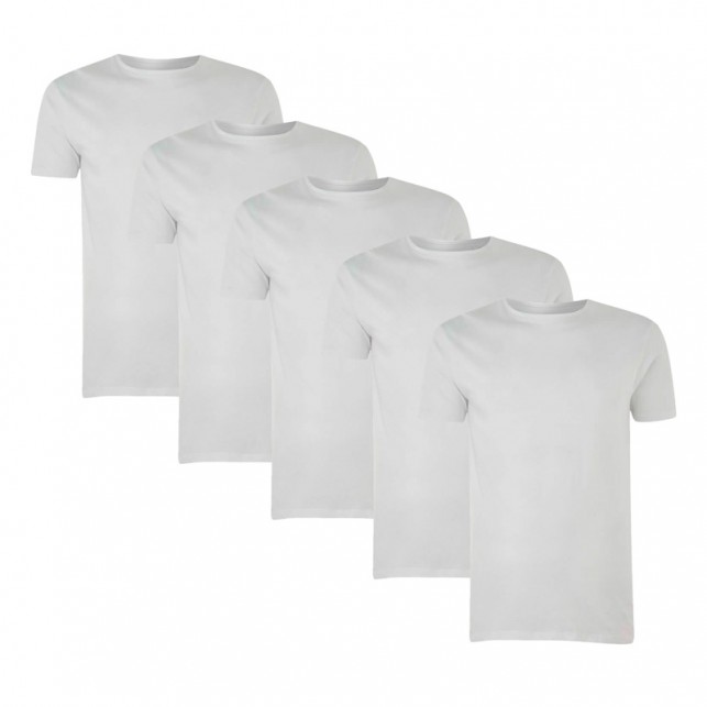 Pack 5 Camisetas AlgodÓn Blanco